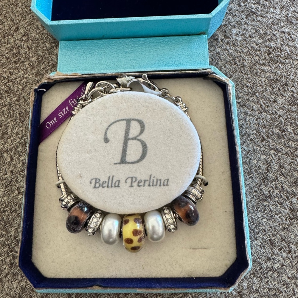 Bella Perlina Silver and Multicolor Beaded Bracelet